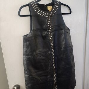 NWT H&M  LEATHER FAUX DRESS SIZE 10 WITH SILVER STUDS